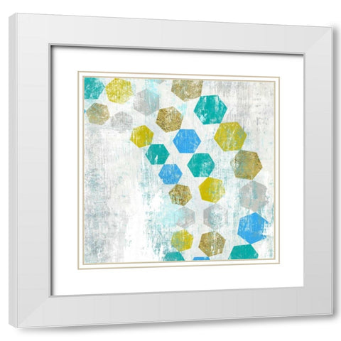 Hexagon IV White Modern Wood Framed Art Print with Double Matting by Selkirk, Edward