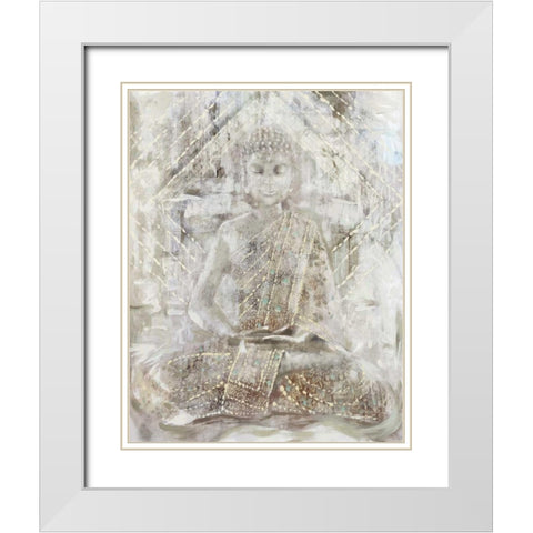 Ivory Buddha White Modern Wood Framed Art Print with Double Matting by Selkirk, Edward