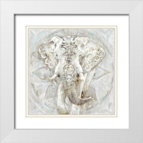 Ivory Elephant I White Modern Wood Framed Art Print with Double Matting by Selkirk, Edward