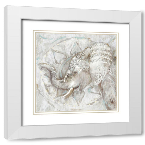 Ivory Elephant II White Modern Wood Framed Art Print with Double Matting by Selkirk, Edward