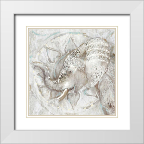 Ivory Elephant II White Modern Wood Framed Art Print with Double Matting by Selkirk, Edward