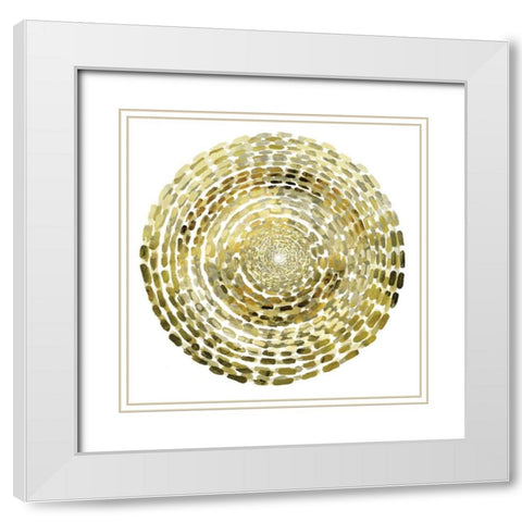 Gold Motif I White Modern Wood Framed Art Print with Double Matting by Selkirk, Edward