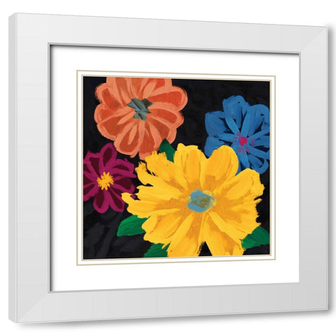 Budding Flowers I White Modern Wood Framed Art Print with Double Matting by Selkirk, Edward