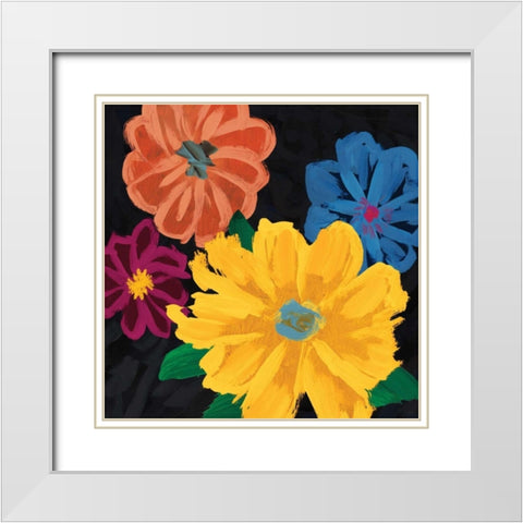 Budding Flowers I White Modern Wood Framed Art Print with Double Matting by Selkirk, Edward