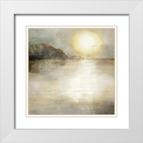 Misty Sea White Modern Wood Framed Art Print with Double Matting by Selkirk, Edward