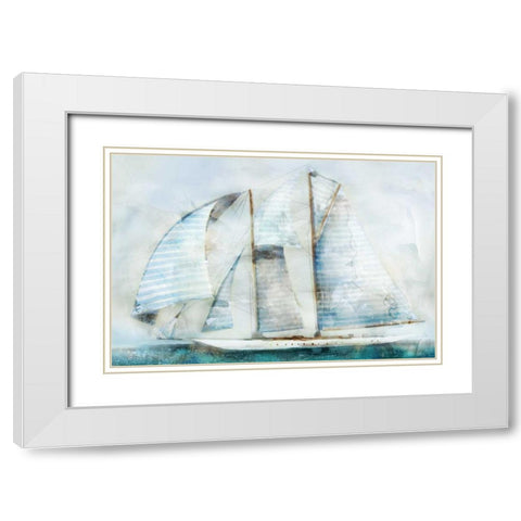 Sailboat Blues White Modern Wood Framed Art Print with Double Matting by Selkirk, Edward