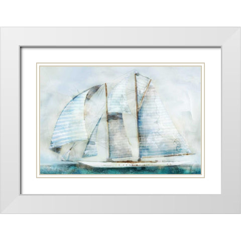 Sailboat Blues White Modern Wood Framed Art Print with Double Matting by Selkirk, Edward
