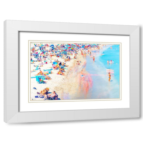 Beach II White Modern Wood Framed Art Print with Double Matting by Stahl, David