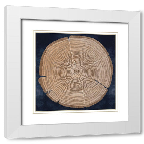 Tree Lines White Modern Wood Framed Art Print with Double Matting by Pellisier, Sandrine