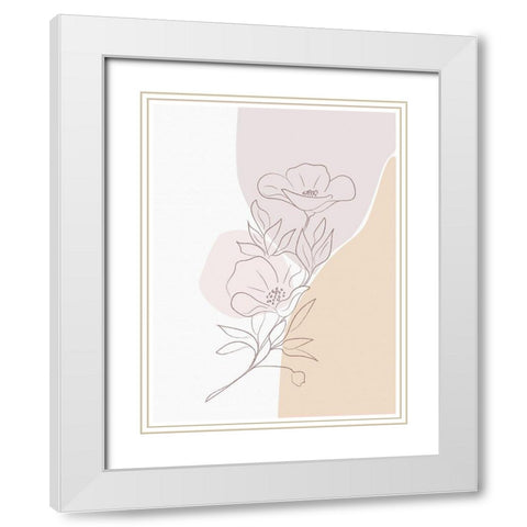 Dainty Daisy White Modern Wood Framed Art Print with Double Matting by Sabrina