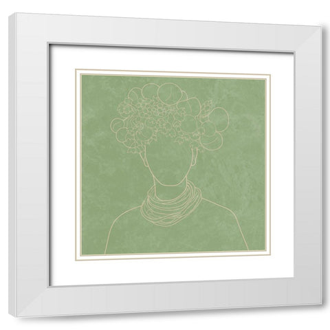 Africa Live Collection African Man Green Version  White Modern Wood Framed Art Print with Double Matting by Balbuena, Sabrina