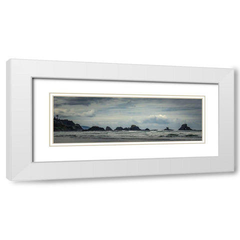 Stacked Along the Coast  White Modern Wood Framed Art Print with Double Matting by Schwartz, Don