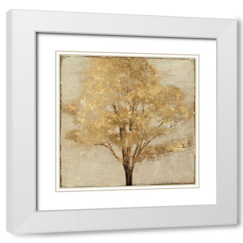 Gold Umber White Modern Wood Framed Art Print with Double Matting by Theodosiu, Matina