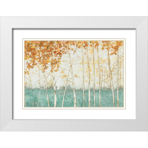 Autumn Threshold White Modern Wood Framed Art Print with Double Matting by Theodosiu, Matina