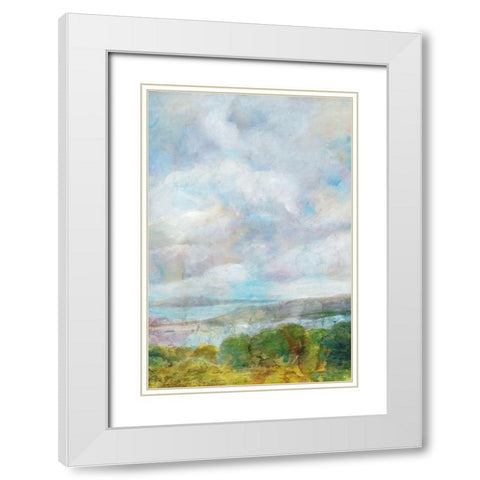 Spring Meadow  White Modern Wood Framed Art Print with Double Matting by Theodosiou, Matina