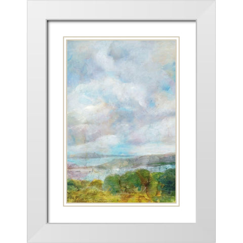 Spring Meadow  White Modern Wood Framed Art Print with Double Matting by Theodosiou, Matina