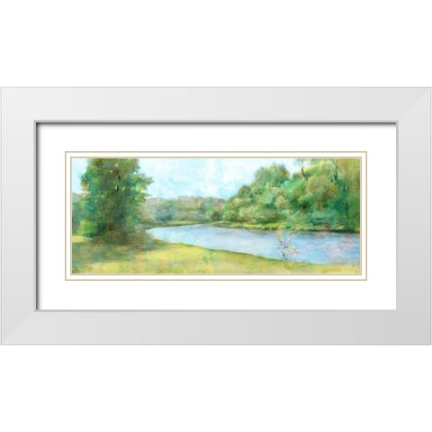 Fern Panorama White Modern Wood Framed Art Print with Double Matting by Theodosiu, Matina