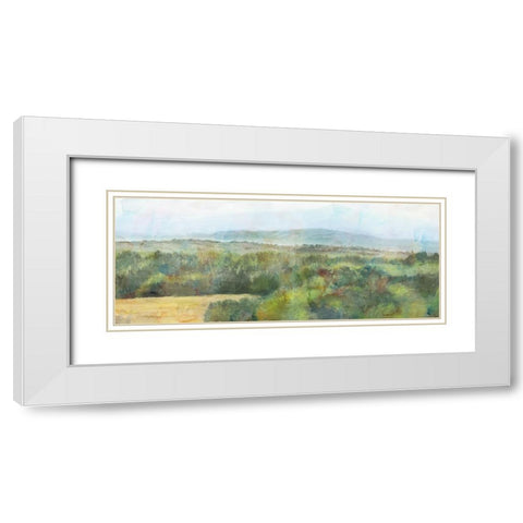 Sage View White Modern Wood Framed Art Print with Double Matting by Theodosiou, Matina