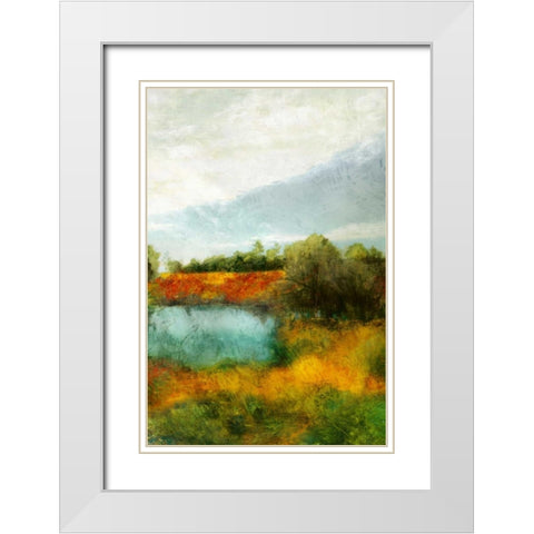 Bronze Horizon I White Modern Wood Framed Art Print with Double Matting by Theodosiu, Matina