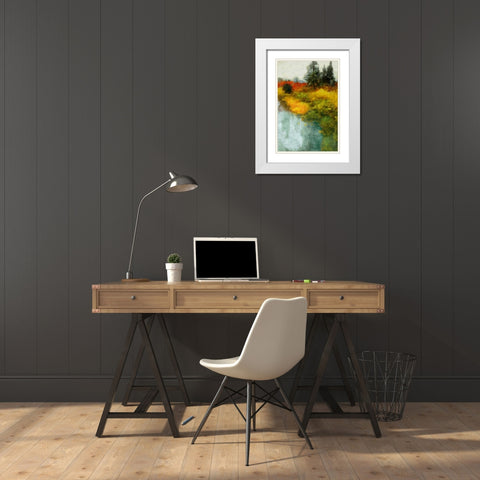 Bronze Horizon II White Modern Wood Framed Art Print with Double Matting by Theodosiu, Matina