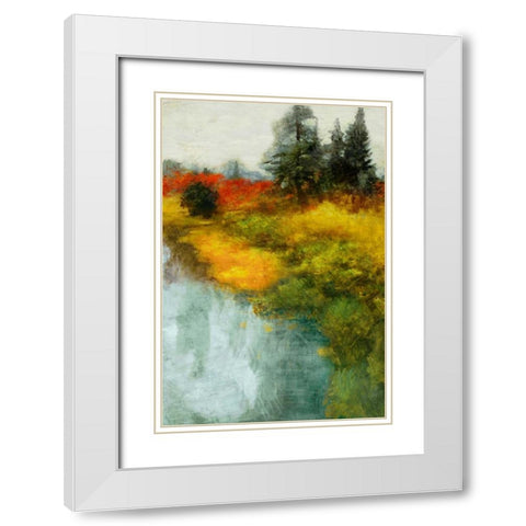Bronze Horizon II White Modern Wood Framed Art Print with Double Matting by Theodosiu, Matina