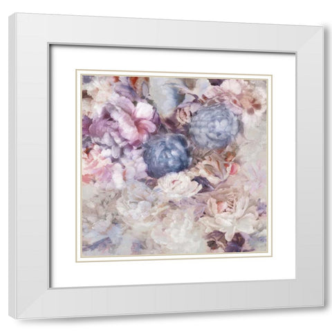 Silver Starlets I White Modern Wood Framed Art Print with Double Matting by Theodosiu, Matina