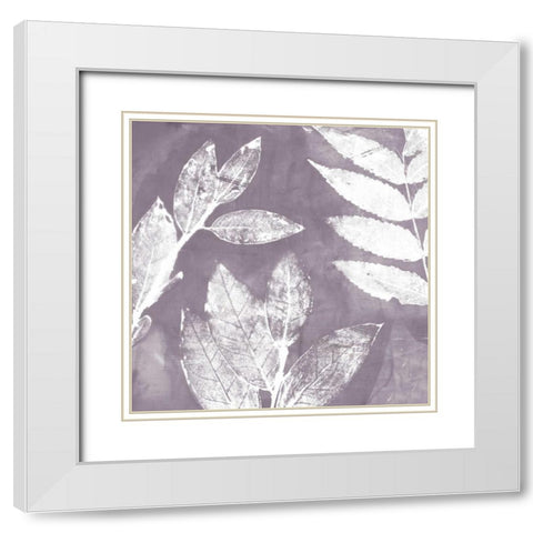 Petal Imprint II White Modern Wood Framed Art Print with Double Matting by Theodosiu, Matina