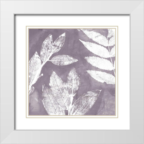 Petal Imprint II White Modern Wood Framed Art Print with Double Matting by Theodosiu, Matina