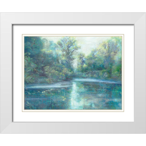 By the Marsh White Modern Wood Framed Art Print with Double Matting by Theodosiou, Matina