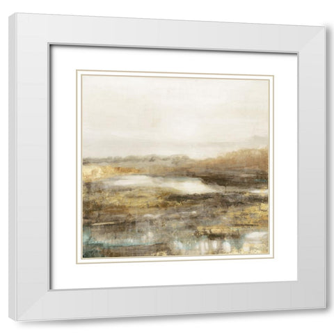 Golden Forest II White Modern Wood Framed Art Print with Double Matting by Theodosiou, Matina