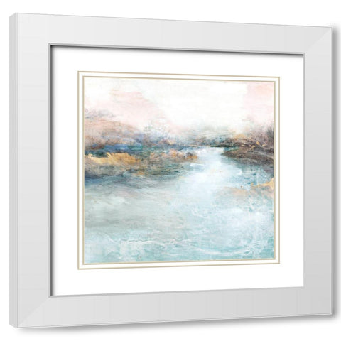 Morning Song I White Modern Wood Framed Art Print with Double Matting by Theodosiou, Matina