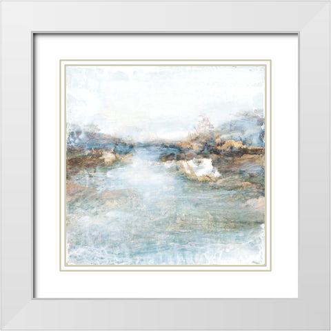 Morning Song II White Modern Wood Framed Art Print with Double Matting by Theodosiou, Matina