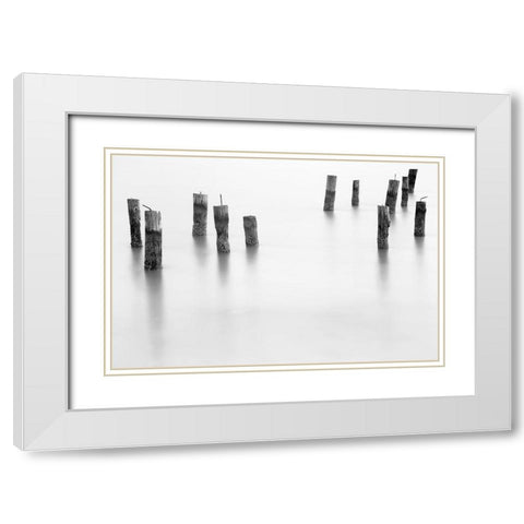 Calm II White Modern Wood Framed Art Print with Double Matting by Tennant, Chris