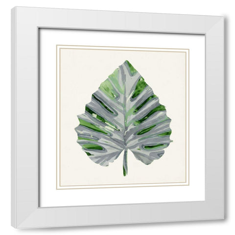 Green Papyrus II White Modern Wood Framed Art Print with Double Matting by Stellar Design Studio