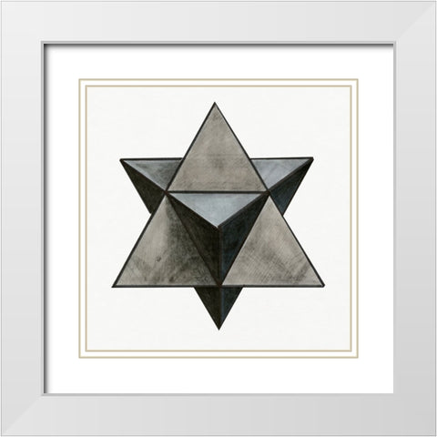 Shape Up White Modern Wood Framed Art Print with Double Matting by Stellar Design Studio