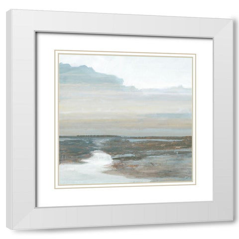 Seaside Study White Modern Wood Framed Art Print with Double Matting by Stellar Design Studio