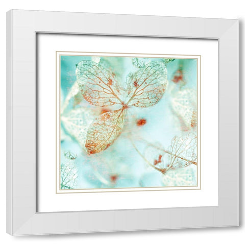Floral Blues I  White Modern Wood Framed Art Print with Double Matting by Surma And Guillen
