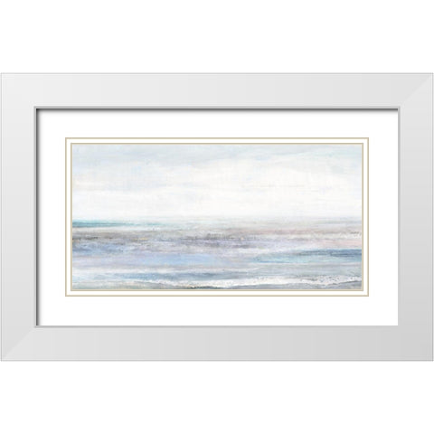 Blue Tides  White Modern Wood Framed Art Print with Double Matting by Ustal, Helen