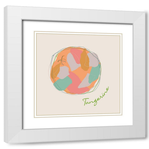 Fresh Tangerine White Modern Wood Framed Art Print with Double Matting by J:L Design