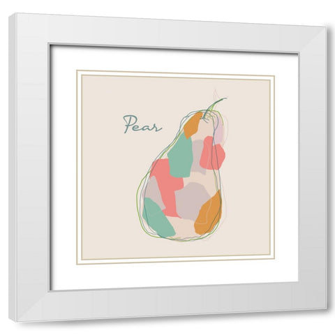 Fresh Pear White Modern Wood Framed Art Print with Double Matting by J:L Design