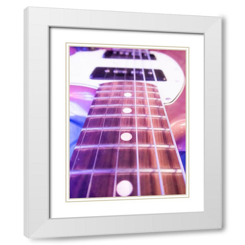 Guitar Strings  White Modern Wood Framed Art Print with Double Matting by J:L Design