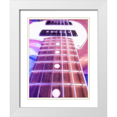 Guitar Strings  White Modern Wood Framed Art Print with Double Matting by J:L Design