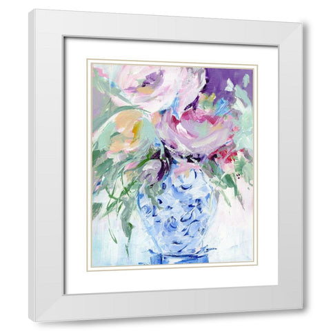Blissful Bouquet I White Modern Wood Framed Art Print with Double Matting by Pepe, Susan