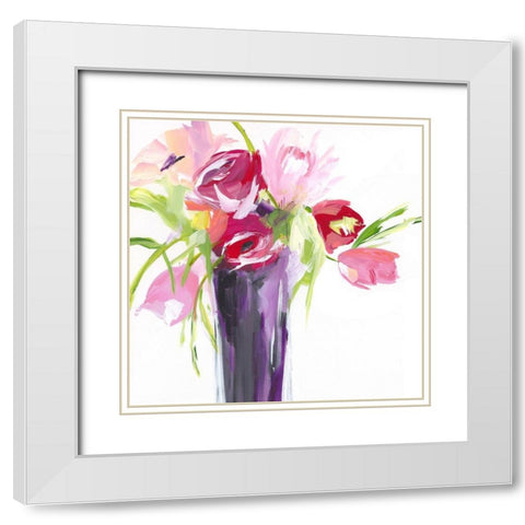 Bold Flowers I  White Modern Wood Framed Art Print with Double Matting by Pepe, Susan