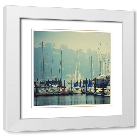 Twilight Docking White Modern Wood Framed Art Print with Double Matting by Victoria, Chelsea