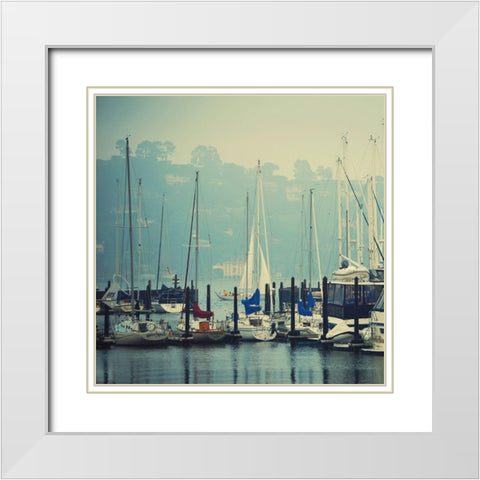 Twilight Docking White Modern Wood Framed Art Print with Double Matting by Victoria, Chelsea