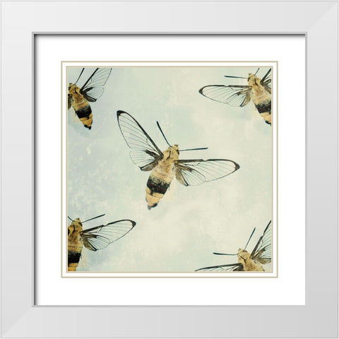 Busy Bees  White Modern Wood Framed Art Print with Double Matting by Victoria, Chelsea