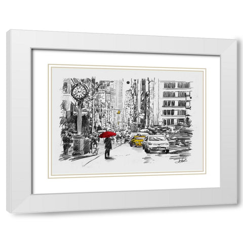 One Day of the City White Modern Wood Framed Art Print with Double Matting by Jover, Loui