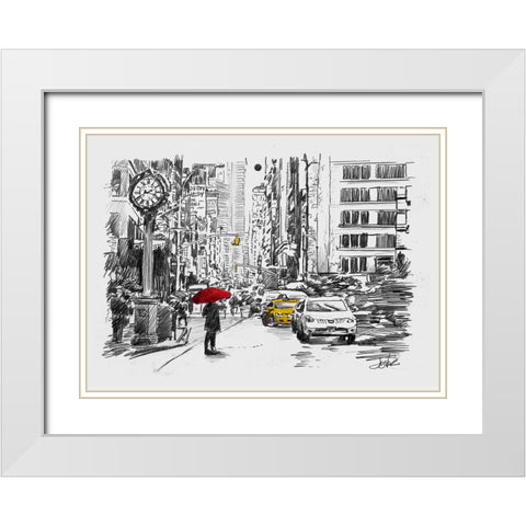 One Day of the City White Modern Wood Framed Art Print with Double Matting by Jover, Loui