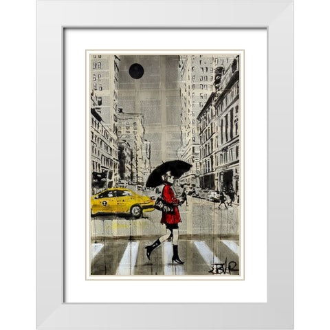 Red Coat White Modern Wood Framed Art Print with Double Matting by Jover, Loui